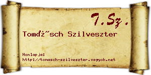 Tomásch Szilveszter névjegykártya