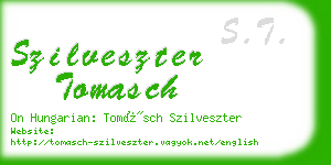 szilveszter tomasch business card